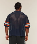 Collective Mesh Contrast Jersey oversized fit Heavy Blue