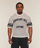 Collective Mesh Contrast Jersey oversized fit Tinted White