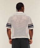 Collective Mesh Contrast Jersey oversized fit Tinted White