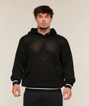 Collective Crochet Style Hoodie oversized fit Black