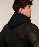 Collective Crochet Style Hoodie oversized fit Black