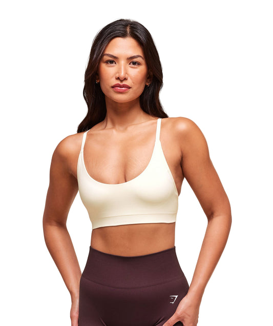 Everyday Seamless Racerback Sports Bra light support Soft White