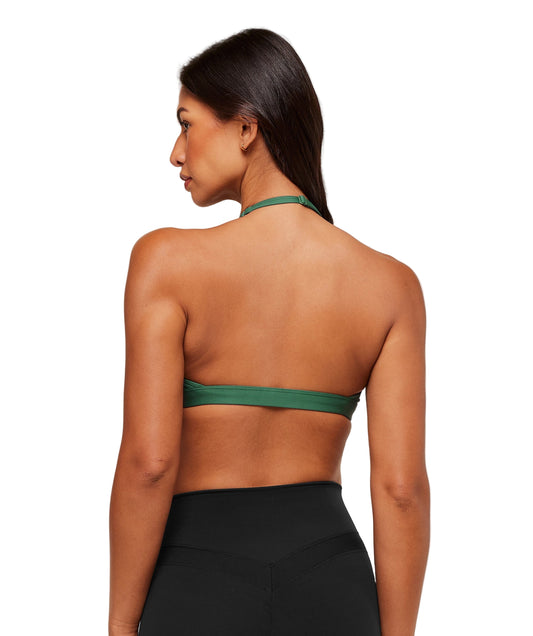 Minimal Halterneck Sports Bra light support Lift Green