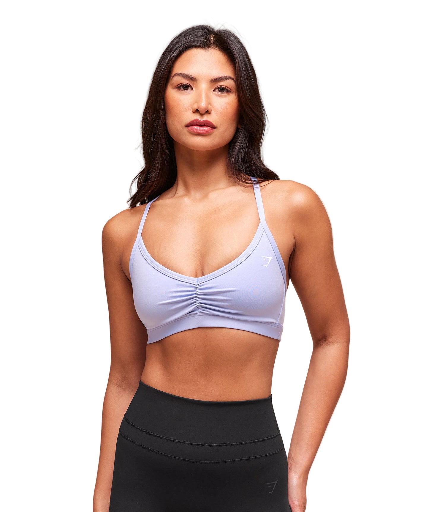 Ruched Strappy Sports Bra light support Peri Blue