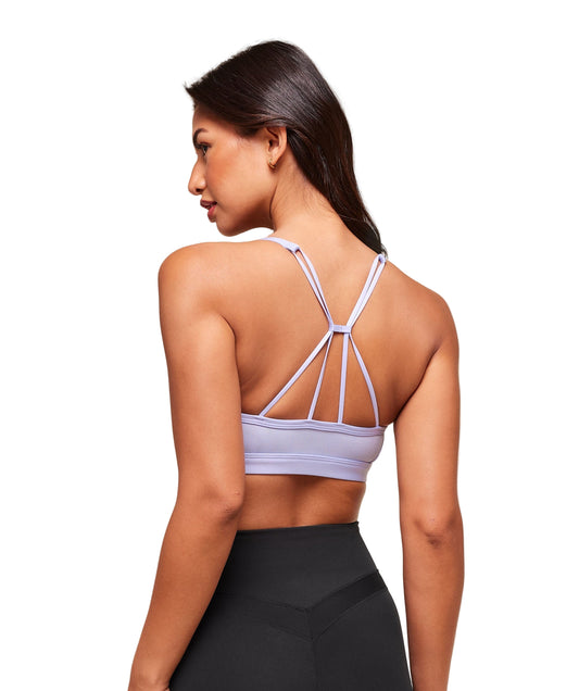 Ruched Strappy Sports Bra light support Peri Blue