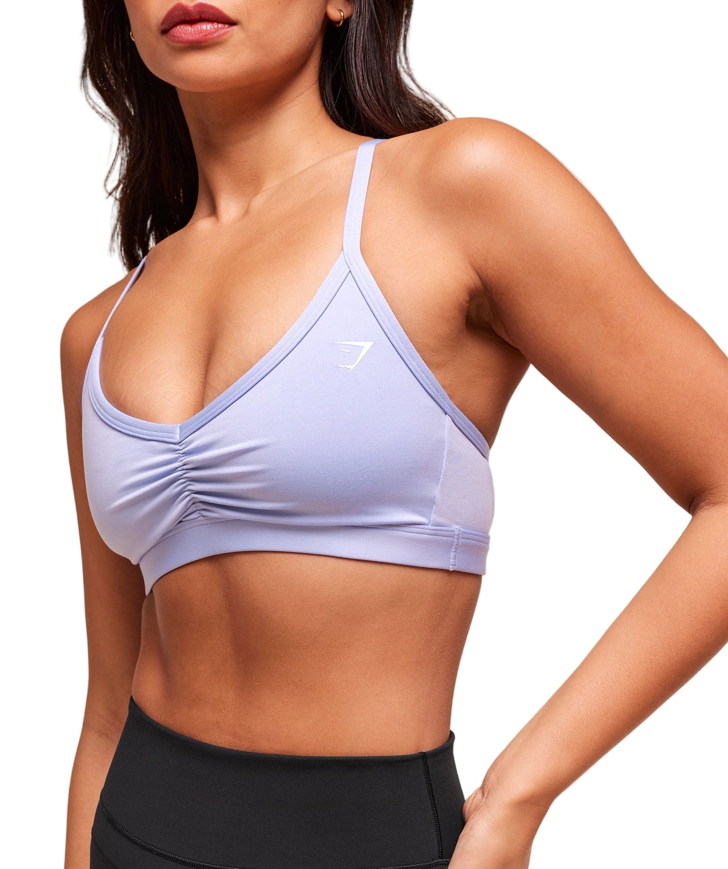 Ruched Strappy Sports Bra light support Peri Blue