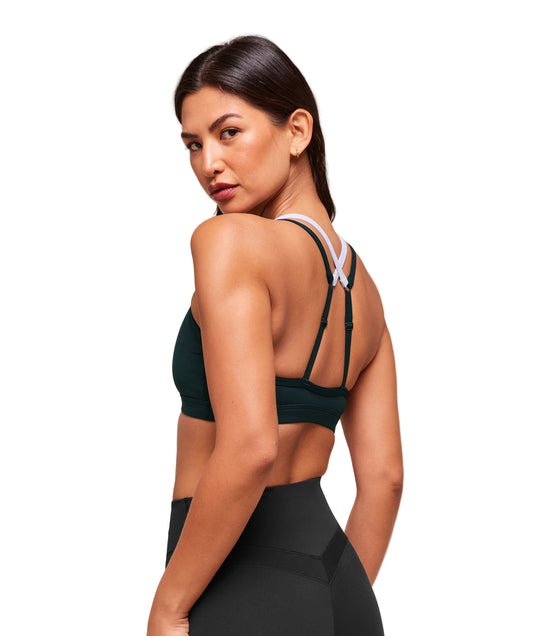 Double Up Sports Bra medium support Deep Petrol Blue/Smoke Blue
