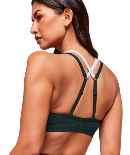 Double Up Sports Bra medium support Deep Petrol Blue/Smoke Blue