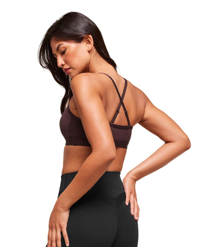 Ruched Sports Bra medium support Cherry Purple