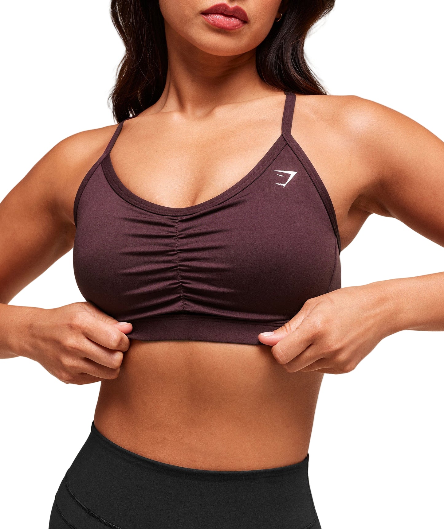 Ruched Sports Bra medium support Cherry Purple