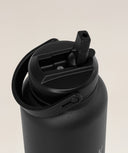 Metal Insulated Straw Bottle 1L Black