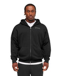 Olde English Zip Up Hoodie oversized fit Black