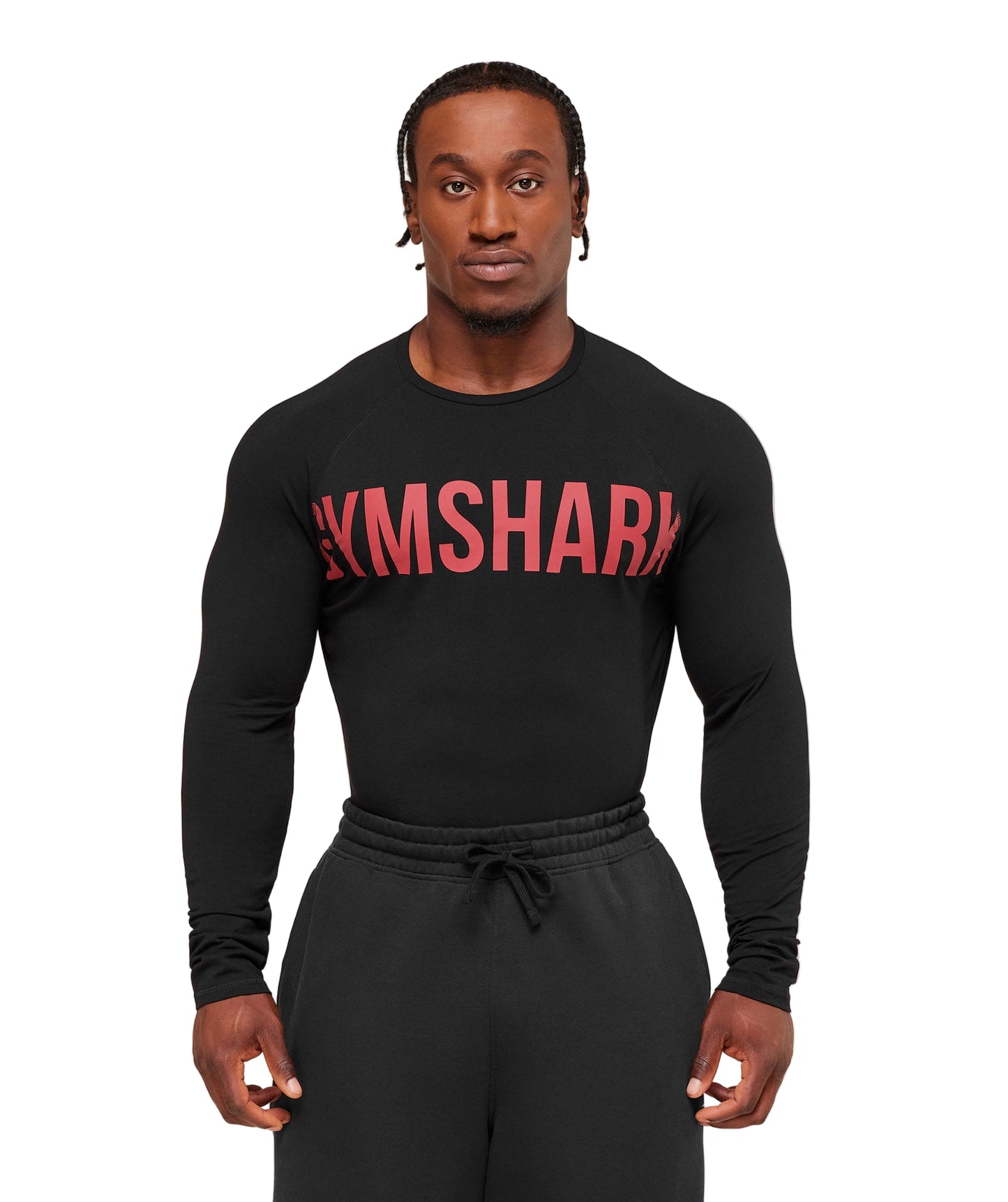 Gymshark Prime Long Sleeve T-Shirt - Black/Vivid Red