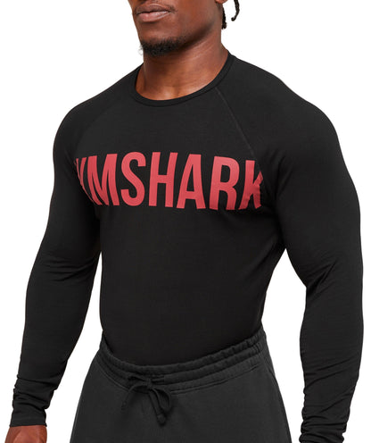 Gymshark Prime Long Sleeve T-Shirt - Black/Vivid Red