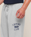 Retro Collegiate Graphic Wide Leg Pants oversized fit Bros Soft Grey Marl