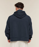 Retro Collegiate Graphic Hoodie oversized fit Heavy Blue