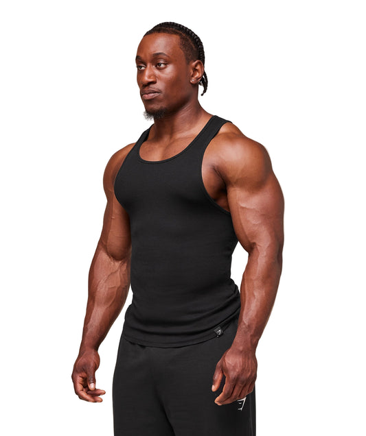 Gymshark Ribbed Tank 1PK - Black