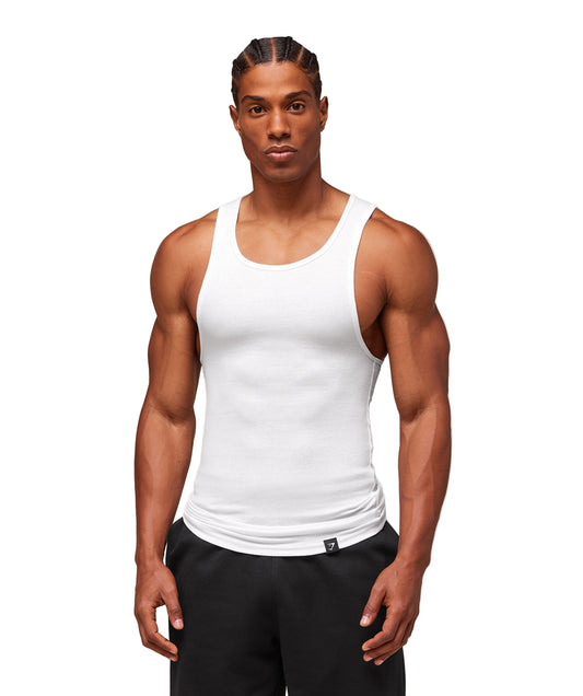 Gymshark Ribbed Tank 1PK - White