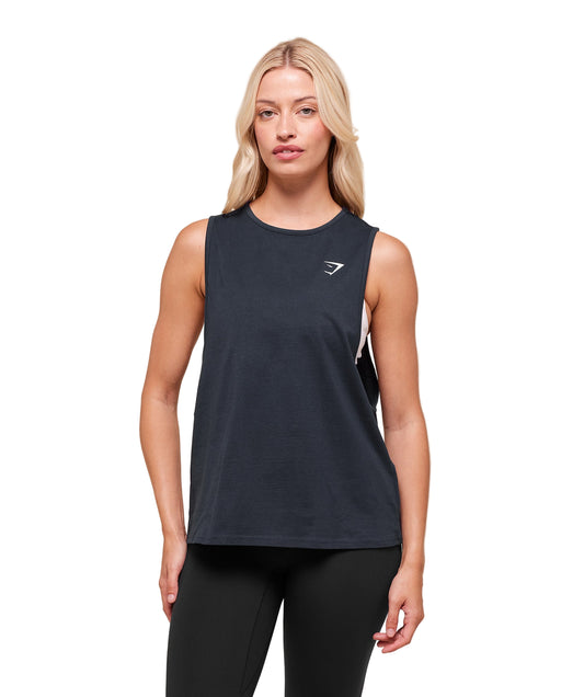 Training Drop Arm Tank oversized fit Heavy Blue