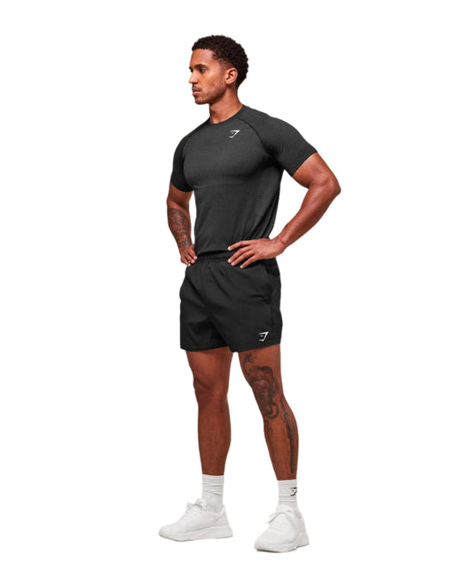 Gymshark Vital Seamless T-Shirt - Black/Silhouette Grey