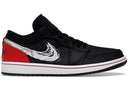 Jordan 1 Low Brushstroke Swoosh Black - Unmatched Kicks - Sneakers