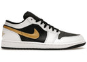 Jordan 1 Low White Black Metallic Gold Swoosh - Unmatched Kicks - Sneakers