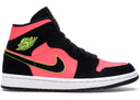 Jordan 1 Mid Black Hot Punch Womens - Unmatched Kicks - Sneakers