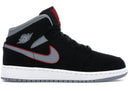Jordan 1 Mid Black Particle Grey Gym Red Gs - Unmatched Kicks - Sneakers