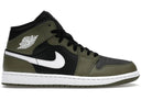Jordan 1 Mid Black White Olive - Unmatched Kicks - Sneakers