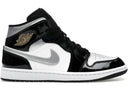 Jordan 1 Mid Se Patent Black White Metallic Silver Metallic Gold - Unmatched Kicks - Sneakers