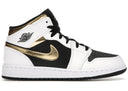 Jordan 1 Mid White Gold Black Gs - Unmatched Kicks - Sneakers