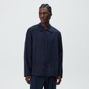 Kith Crest Logo Long Sleeve Boxy Collared Overshirt - Nocturnal - Unmatched Kicks-KITH