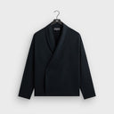 Kith Double Crepe Long Sleeve Thompson Crossover Shirt - Black - Unmatched Kicks-KITH