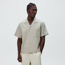 Kith Neon Slub Stripe Cropped Beckham Camp Collar Shirt - Sandrift - Unmatched Kicks-KITH