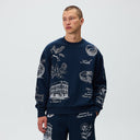 Kith New York To The World Nelson Crewneck - Nocturnal - Unmatched Kicks-KITH