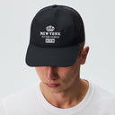 Kith New York To The World Relaxed Twill Nolan Trucker Hat - Black - Unmatched Kicks-KITH
