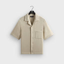 Kith Soft Woven Cropped Beckham Camp Collar Shirt - Waffle - Unmatched Kicks-KITH