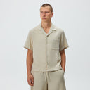 Kith Soft Woven Cropped Beckham Camp Collar Shirt - Waffle - Unmatched Kicks-KITH