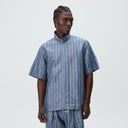 Kith Spun Silk Linen Stripe Colton Zip Front Shirt - Guide - Unmatched Kicks-KITH