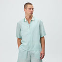 Kith Striped Poplin Thompson Zip Front Shirt - Breezeway - Unmatched Kicks-KITH