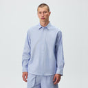 Kith Textured Microstripe Ian Popover Shirt - Marina - Unmatched Kicks-KITH