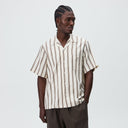 Kith Textured Stripe Thompson Camp Collar Shirt - Sandalwood - Unmatched Kicks-KITH