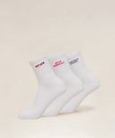 Lattes and Lunges Multi Graphic Midi 3pk White - Unmatched Kicks - Gymshark Accessories
