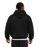 Layered Graphic Zip Up Hoodie oversized fit Black - Unmatched Kicks - GYMSHARK