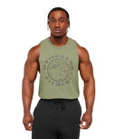 Legacy Drop Arm Tank slim fit Grounded Green - Unmatched Kicks - GYMSHARK