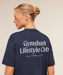 Lifestyle Club Graphic Short Sleeve T-Shirt Heavy Blue - Unmatched Kicks - GYMSHARK