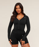 Lift Seamless Jacket - Black/Black Marl - Unmatched Kicks - GYMSHARK