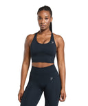 Lift Seamless Shelf Midi Tank Midnight Blue/Black Marl - Unmatched Kicks - GYMSHARK