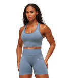 Lift Seamless Shelf Midi Tank Worn Blue/Peri Blue Marl - Unmatched Kicks - GYMSHARK