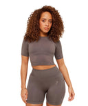 Lift Seamless Short Sleeve Top Cool Brown - Unmatched Kicks - GYMSHARK